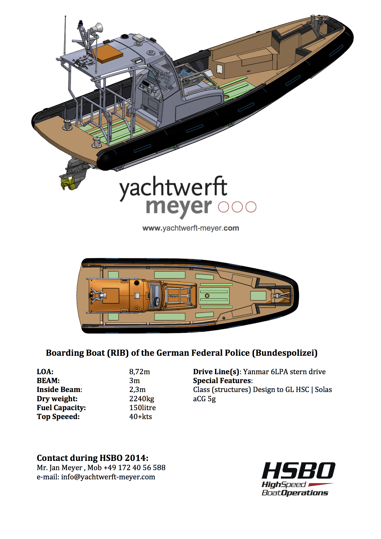 Yachtwerft Meyer Boat Display Sheet HSBO2014 on 140306